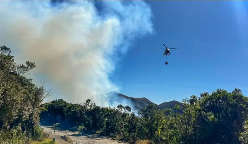 Incêndio do Parque Nacional de Itatiaia atinge aproximadamente 200 hectares da área protegida- Corpo de Bombeiros RJ/Divulgação