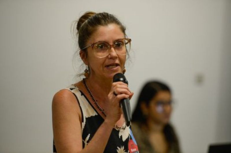 Melisanda Trentin, da da área de Justiça Socioambiental e Climática da Justiça Global, durante evento sobre letalidade policial - Tomaz Silva/Agência Brasil